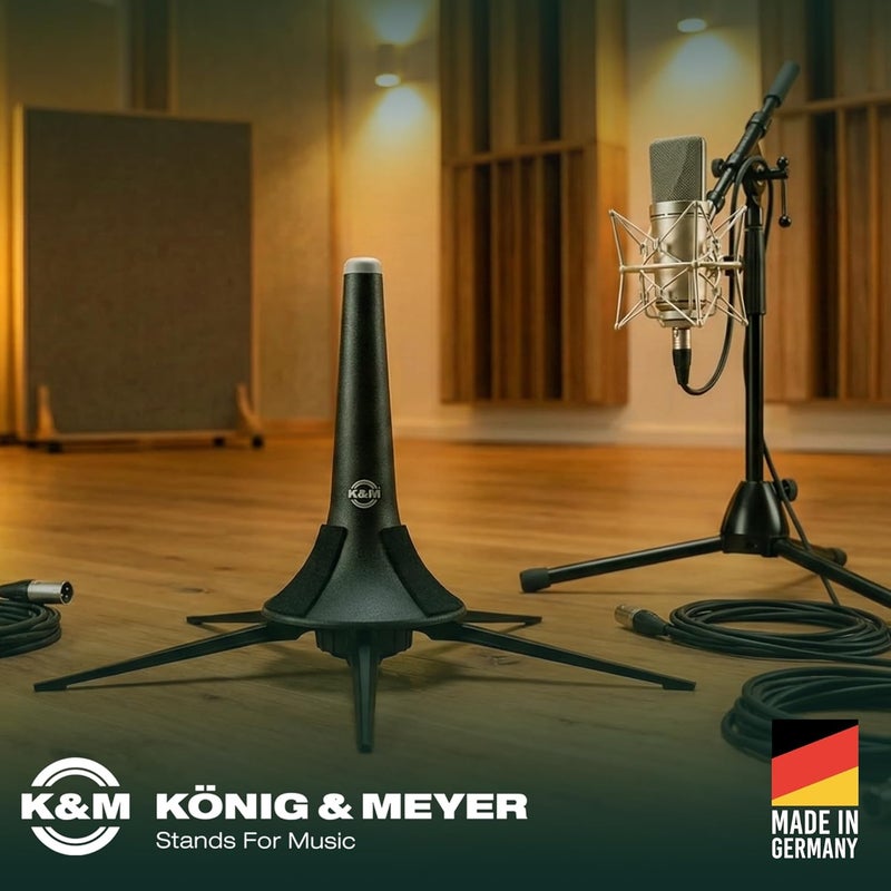 K.M König & Meyer 15213.077.55 Trumpet In-Bell 5 Leg Metal Stand and Holder - Professional Grade for all Musicians - Lightweight & Compact - Stable Secure Folding Base - German Made Black - Image 4